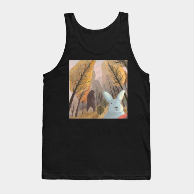 Bear Rabbit Woods Nature Tank Top by druidwolfart